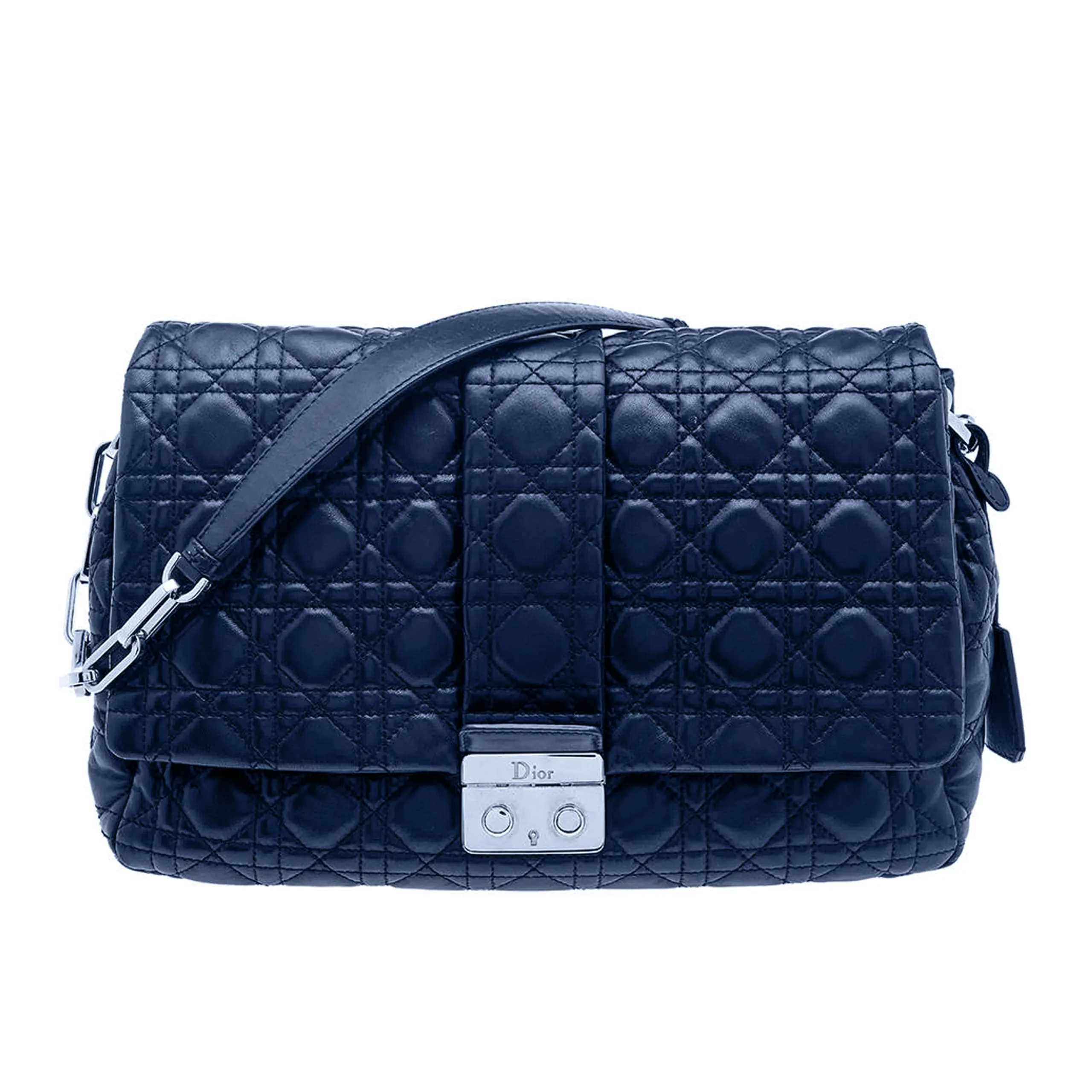 Christian Dior Cannage New Lock Leather Flap Bag