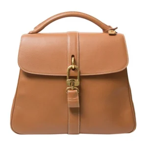 Delvaux 'Gin Fizz' Cognac Jumping Bag