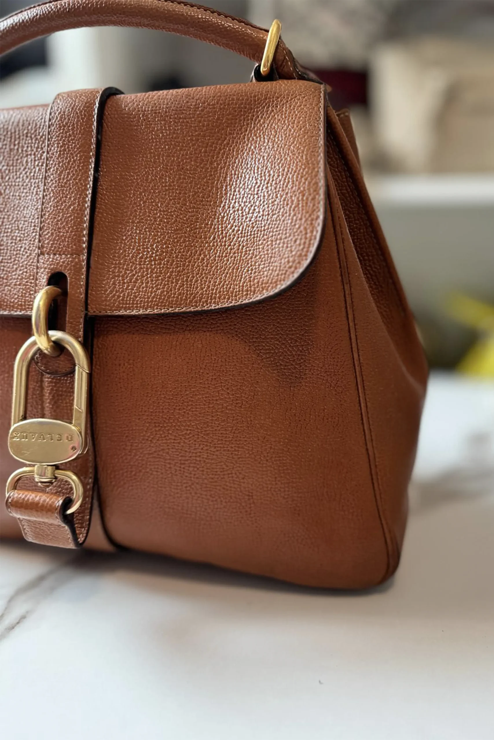 Delvaux 'Gin Fizz' Cognac Jumping Bag - Image 7