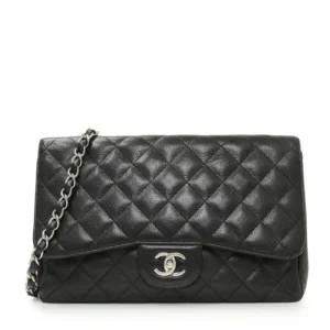 Chanel Black Quilted Caviar Jumbo Handbag